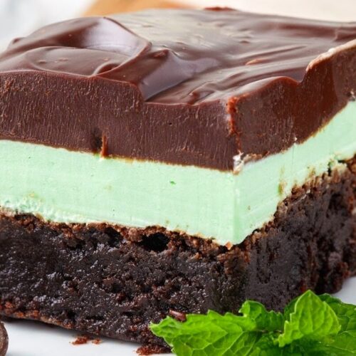 Layered Mint Chocolate Brownies