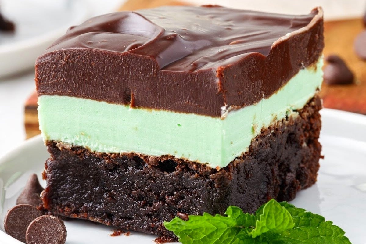 Layered Mint Chocolate Brownies