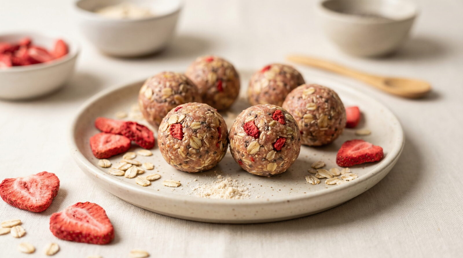 Strawberry Protein Energy Bites Recipe