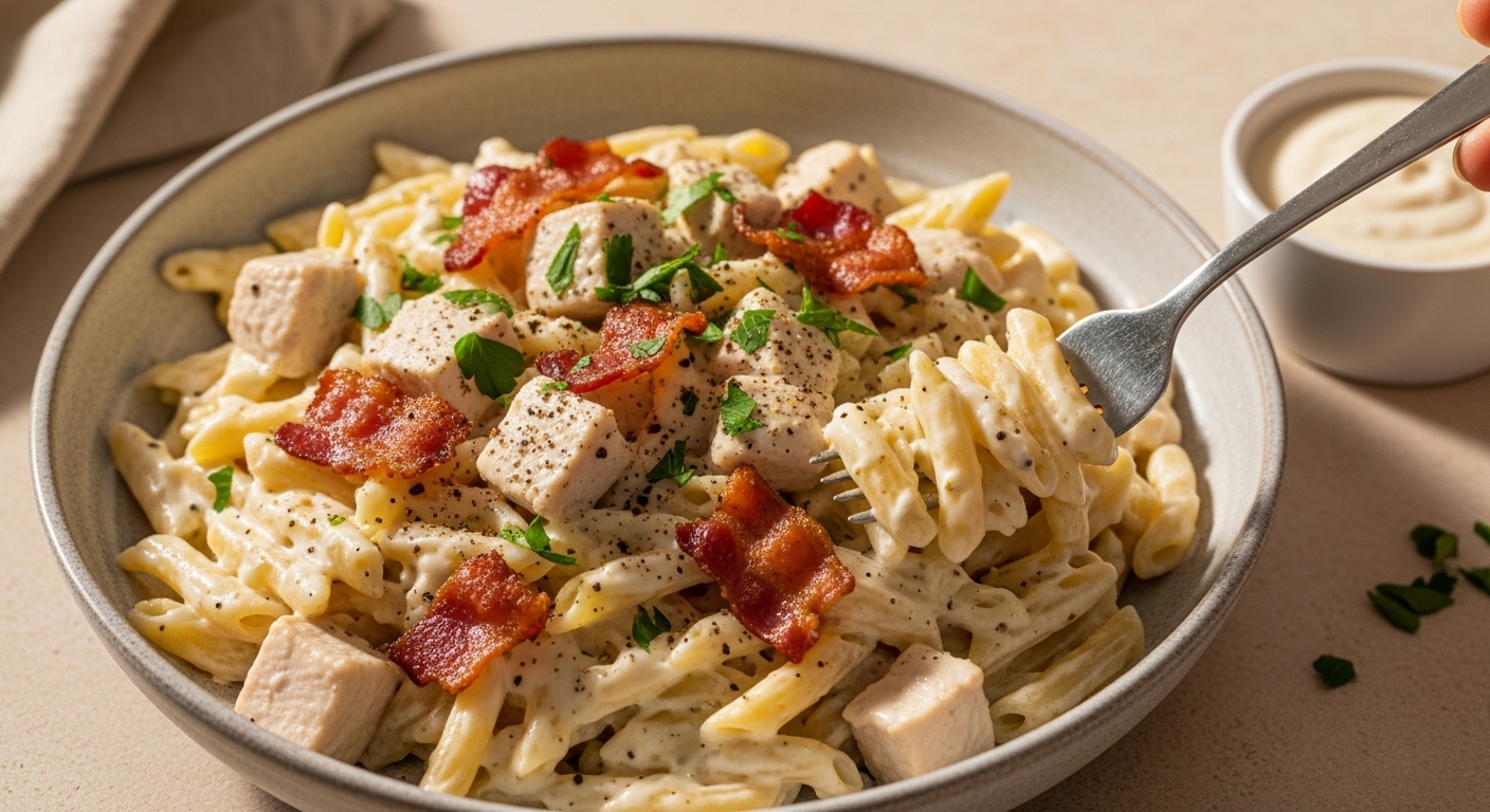 Creamy Chicken Bacon Ranch Pasta Recipe