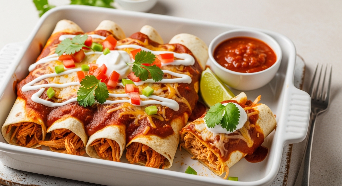 High Protein Chicken Enchiladas Recipe