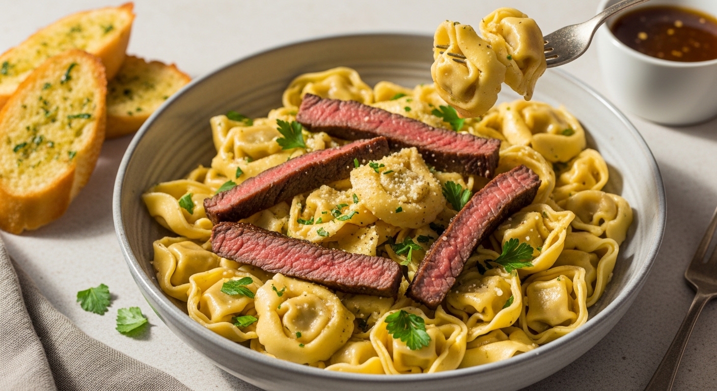 Garlic Steak Tortellini Recipe