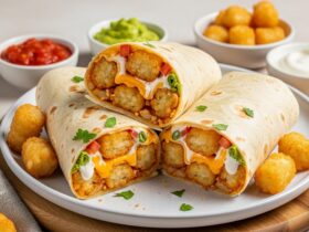 Cheesy Potato Burritos with Crispy Tater Tots Recipe