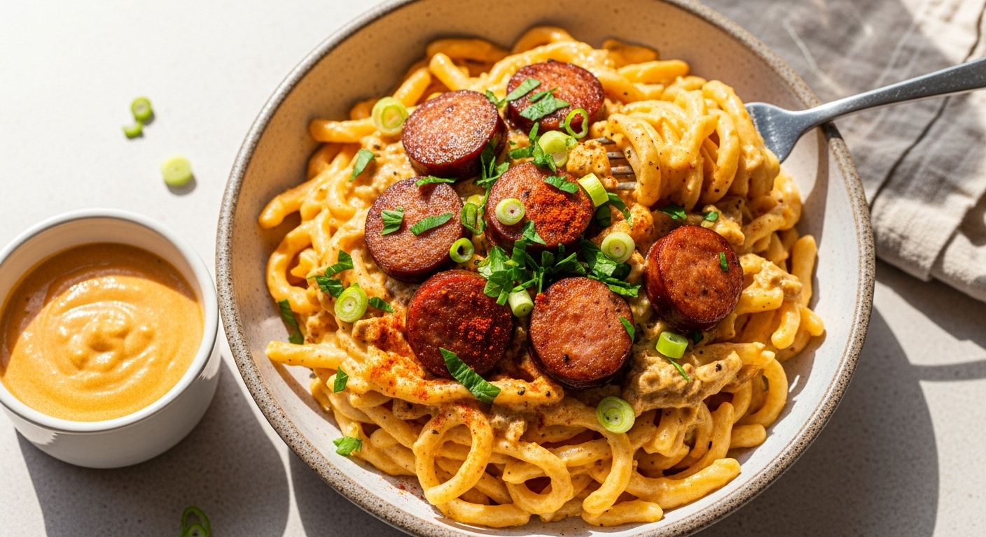 Creamy Cajun Sausage Pasta Recipe