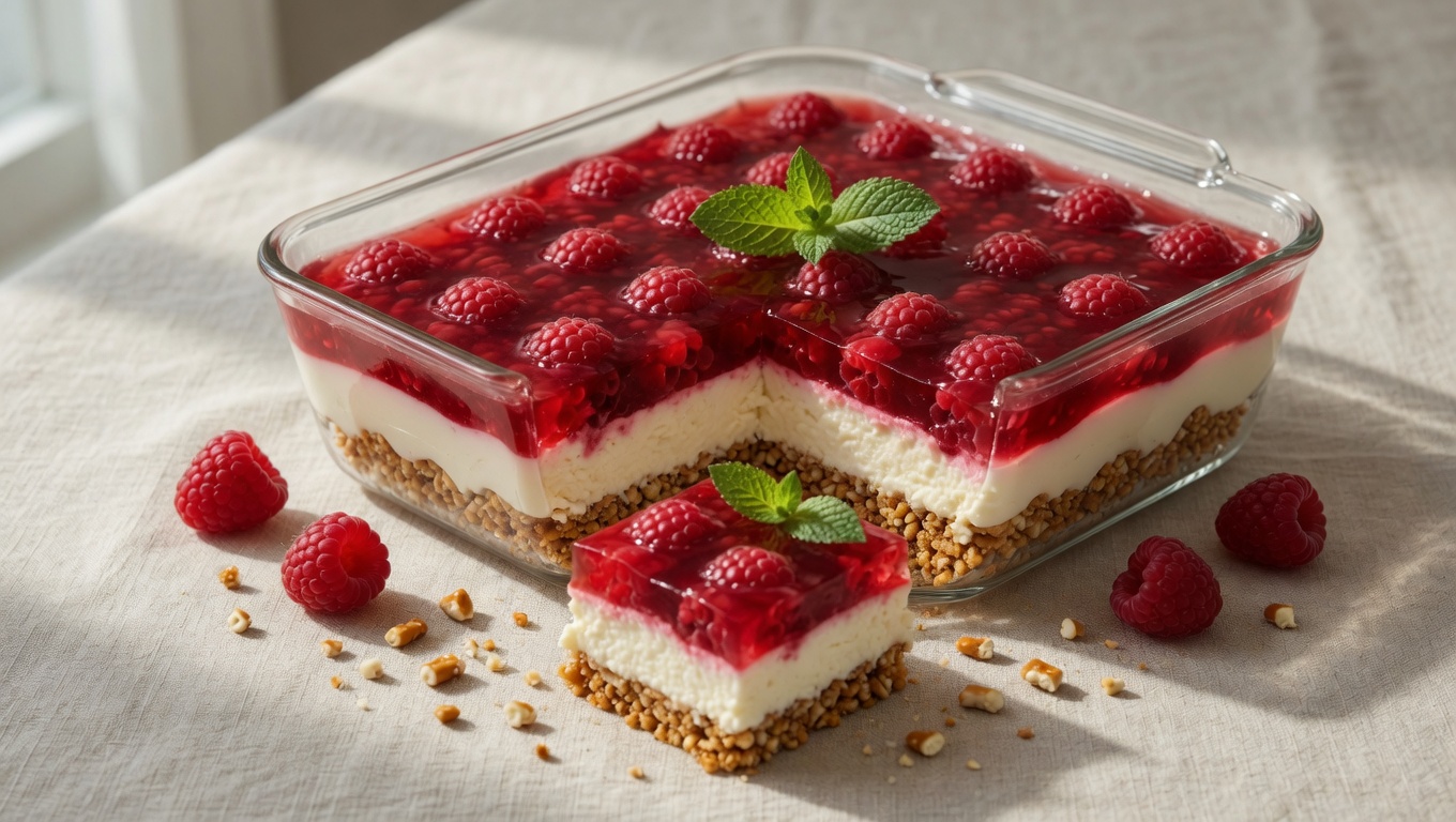 Raspberry Pretzel Salad Recipe