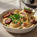 Crockpot Pierogi Casserole with Kielbasa Recipe