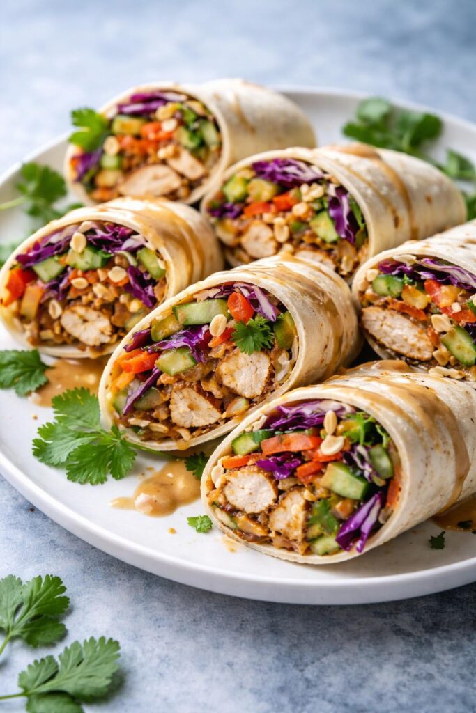 Thai Peanut Chicken Wraps Recipe