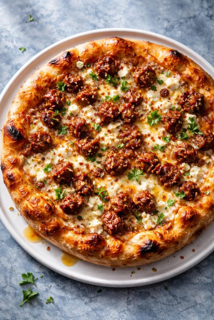 Hot Sausage Feta Honey Pizza Recipe