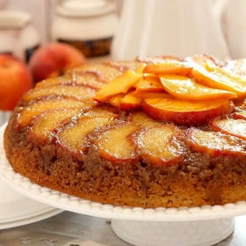 Bourbon Peach Upside-Down Cake Recipe