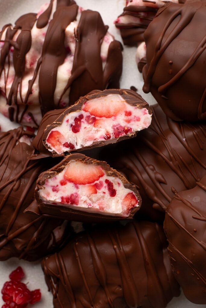 Chocolate Covered Strawberry Yogurt Bites Recipe