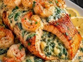 Creamy Tuscan Shrimp-Stuffed Salmon Recipe