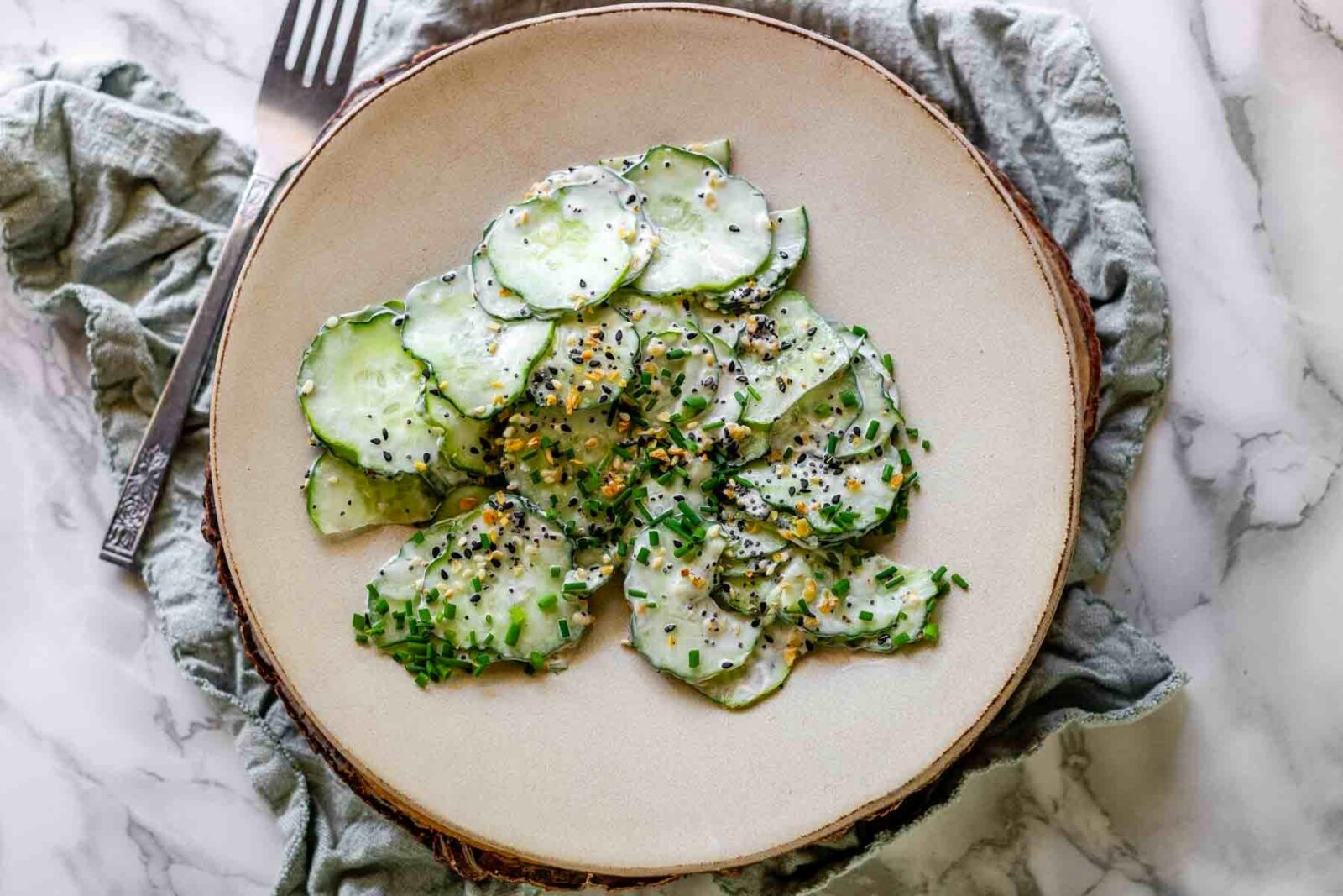 Cucumber Everything Bagel Salad Recipe