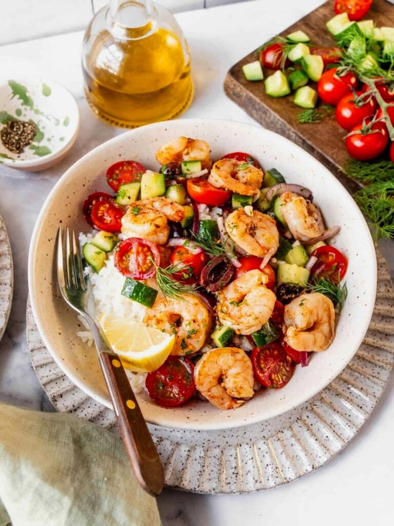 Greek Shrimp Mediterranean Bowl Recipe