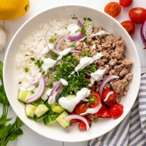 Ground Turkey Gyro Bowls Recipe