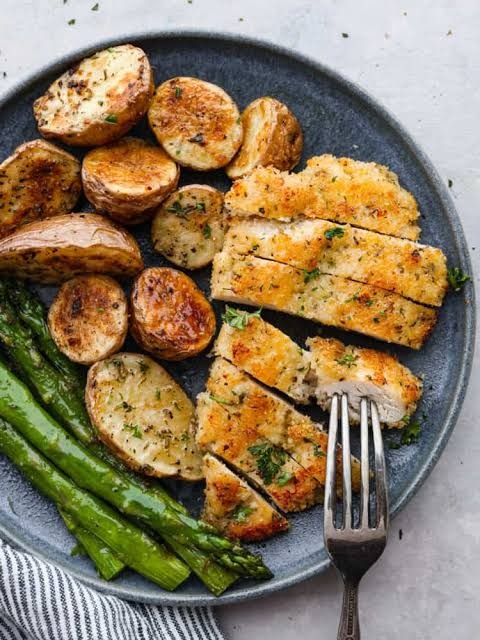 Parmesan Crusted Chicken Sheet Pan Dinner Recipe