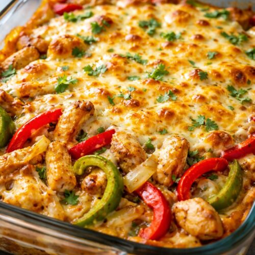 Chicken Fajita Cottage Cheese Bake Recipe