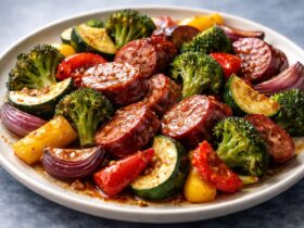 Honey Garlic Kielbasa & Veggies Recipe