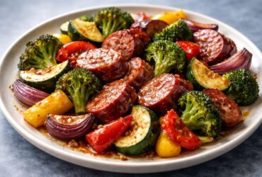 Honey Garlic Kielbasa & Veggies Recipe