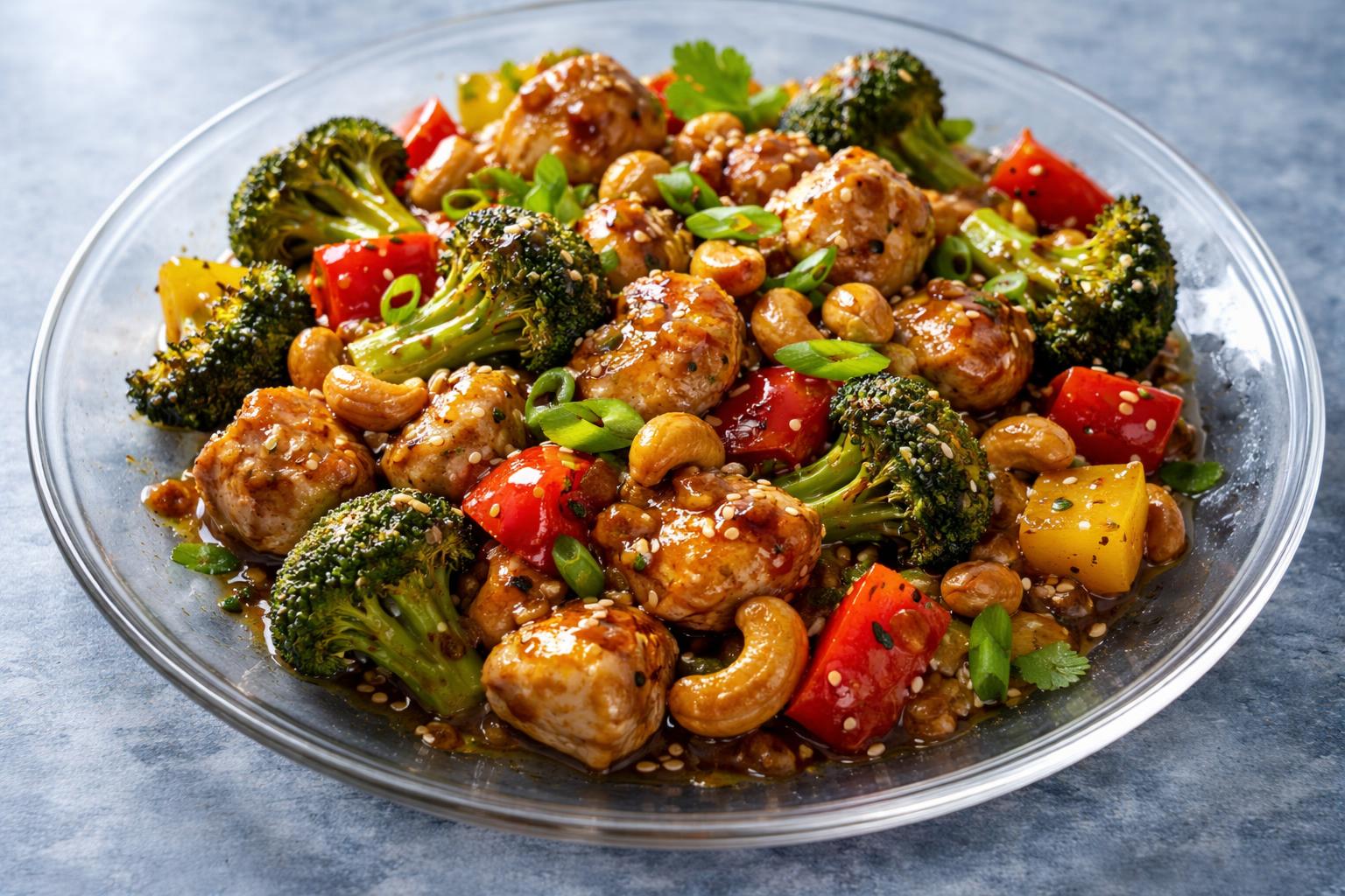 Sheet Pan Cashew Chicken Recipe